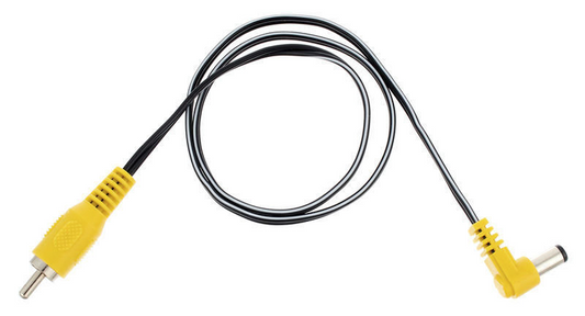 CIOKS 3050 Type 3 5,5/2,5mm Centre Negative DC Plug L Shape 50cm in Yellow
