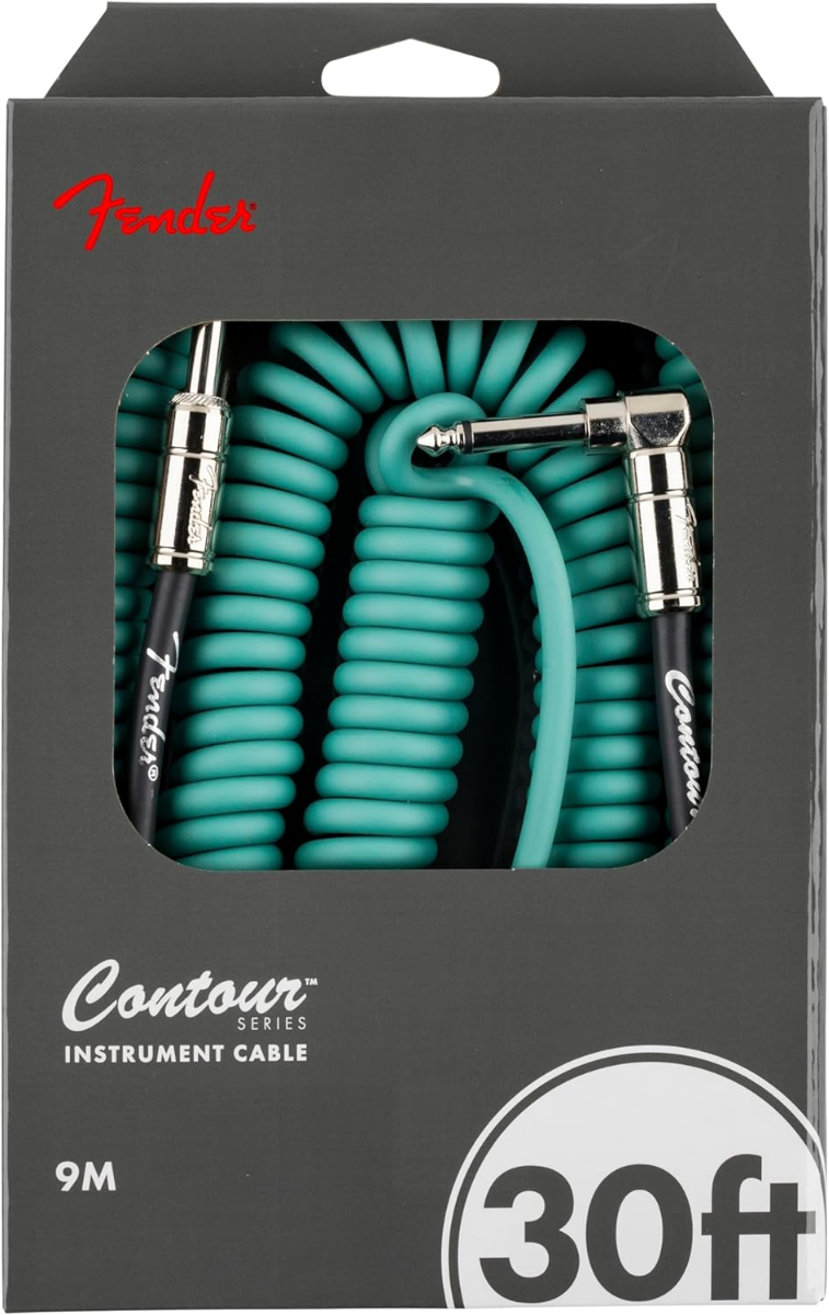 Fender Contour™ Series 30' Coil Instrument Cable in Sherwood Green