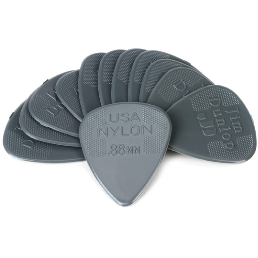 Jim Dunlop Nylon Standard Guitar Picks .88mm 12 Pack in Grey