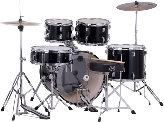 Mapex Comet 5-Piece Rock Drum Kit (22" Bass Drum) w/Cymbals and Hardware in Dark Black