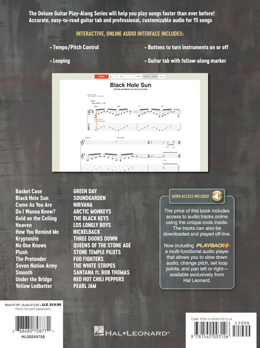 Top Rock Hits Deluxe Guitar Playalong Volume 1 BK/OLA