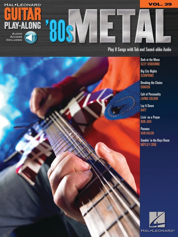 '80s Metal Guitar Play Along Volume 39 Bk/Ola