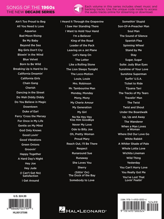 Songs of the 1960s The New Decade Series PVG BK/OLA