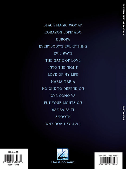 The Very Best Of Santana Easy Guitar Notes And Tab