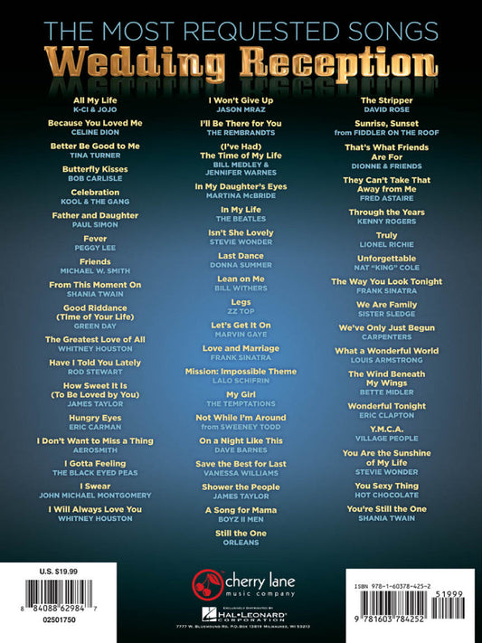 The Most Requested Wedding Reception Songs PVG