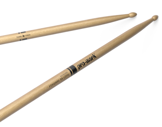 Promark Classic Forward 5A Long Lacquered Hickory Wood Tip Drumsticks
