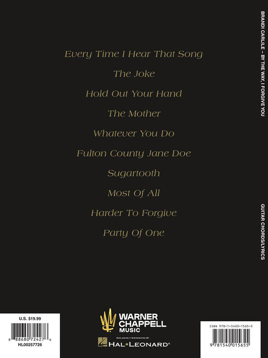 Brandi Carlile By The Way I Forgive You Chord Songbook