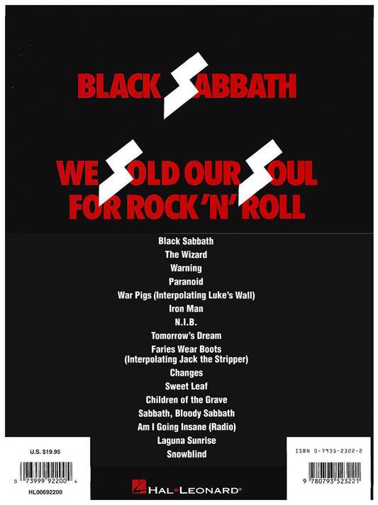 Black Sabbath We Sold Our Soul For Rock 'N' Roll Guitar Tab