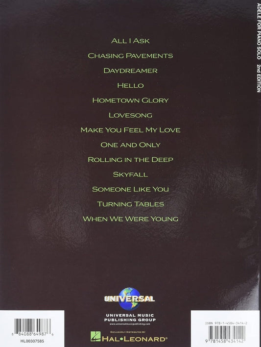 Adele for Piano Solo 2nd Edition