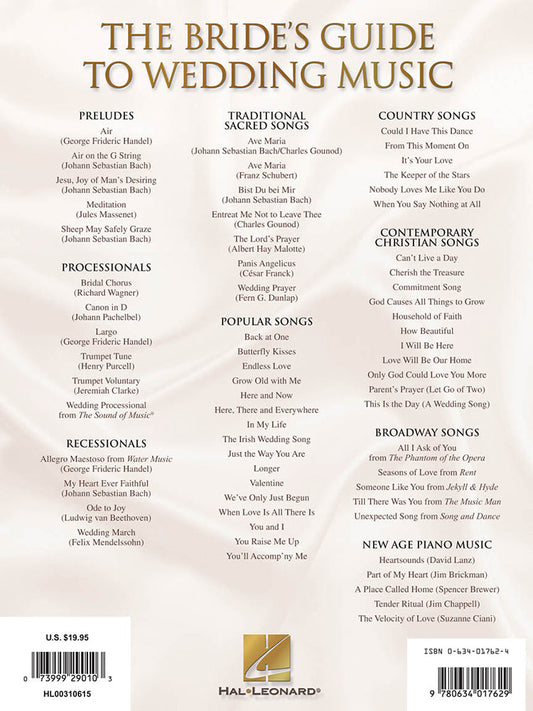 The Bride's Guide To Wedding Music 2nd Edition PVG