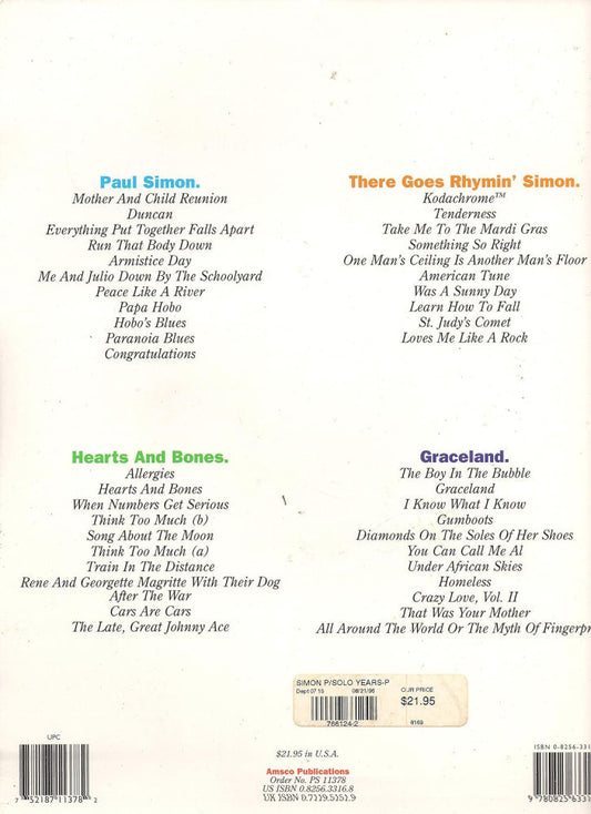 Classic Paul Simon The Solo Years PVG