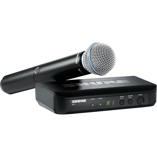 Shure Wireless Handheld System BLX2 Tx; BETA58 Mic; BLX4 Rx Auto Setup 614-638MHz