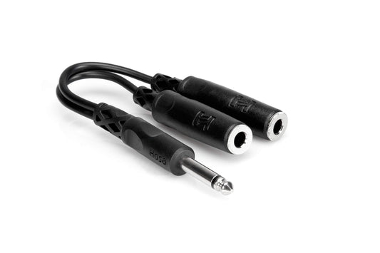 Hosa YPP111 1/4" TS to Dual 1/4" TSF Y Cable