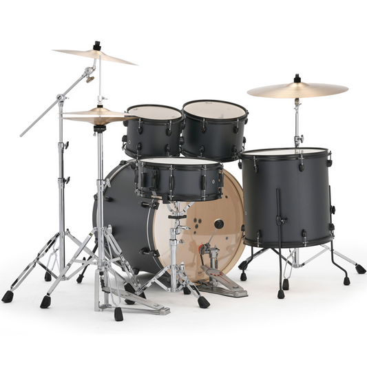 Pearl Export Limited 5-Piece Fusion Plus Drum Kit in Graphite Slate with Black Hardware