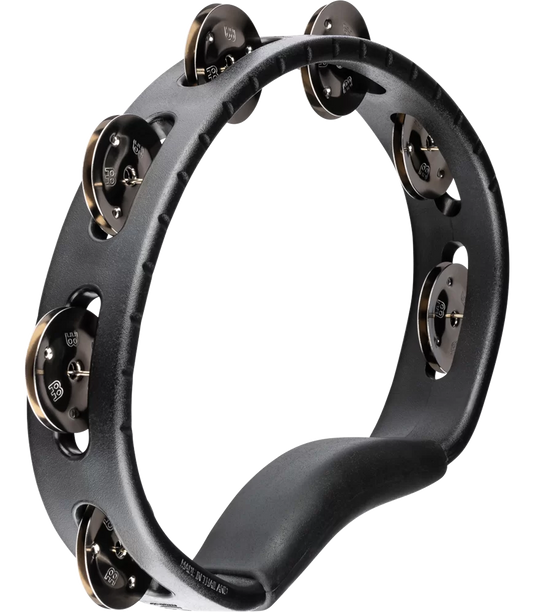 Meinl Percussion HTBK Headliner Series Molded ABS Tambourine Single Row Stainless Steel Jingles in Black