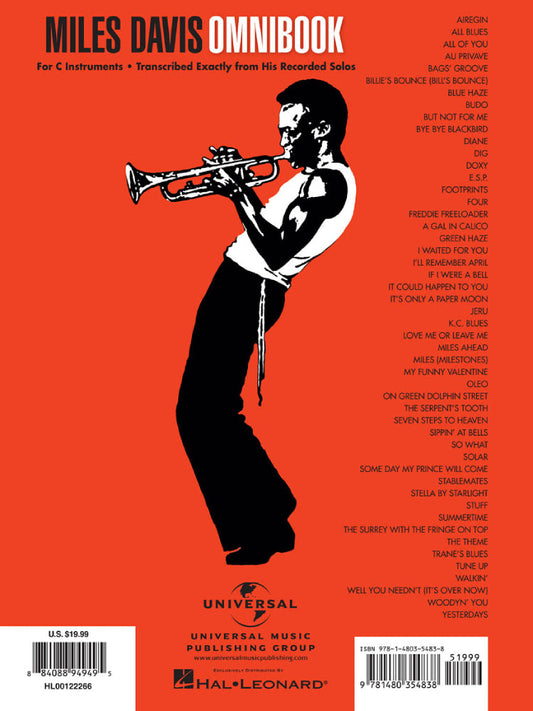 Miles Davis Omnibook For C Instruments