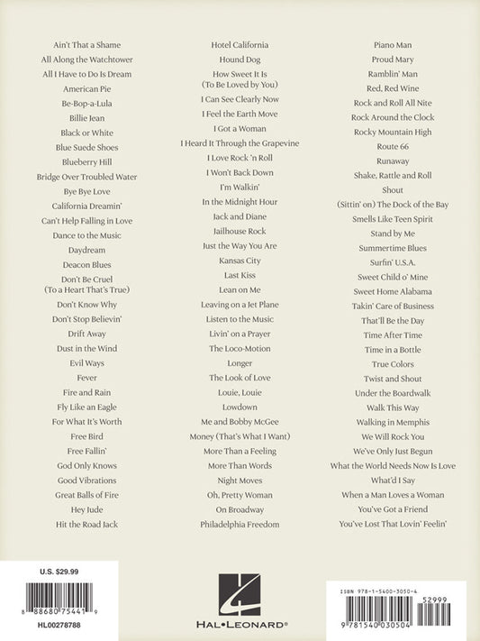 The Great American Songbook Pop Rock Era PVG