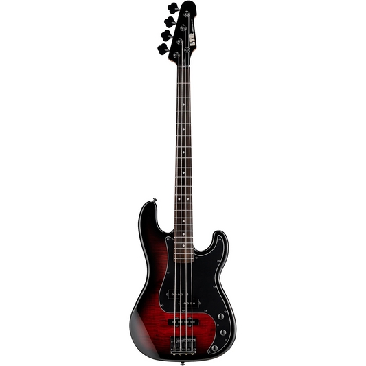 ESP LTD Surveyor 204 DX Bass Guitar in Red Burst