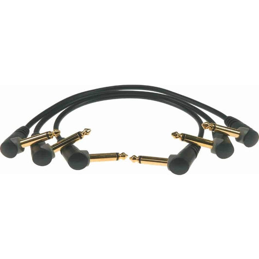 Klotz Pedal Patcher 30cm Angled Jacks x 3 Patch Cable in Black
