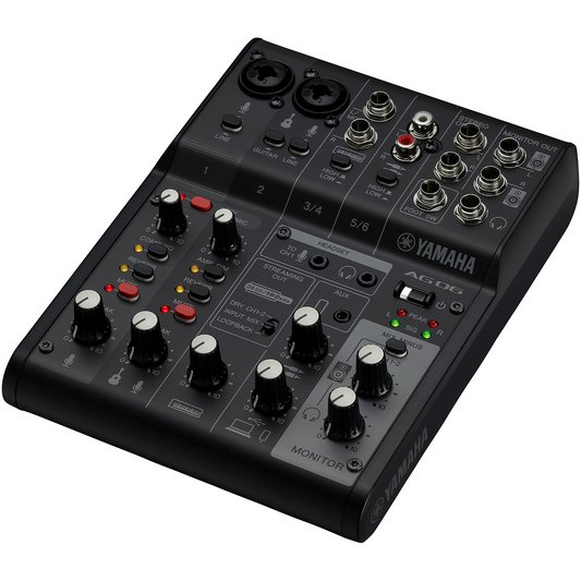Yamaha AG06MK2B 6-Channel Live Streaming Mixer/USB Interface in Black