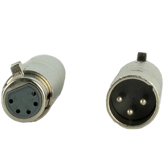 Event Lighting XLR3MXLR5F XLR 3 Pin Male to XLR 5 Pin Female Adaptors (Pair)