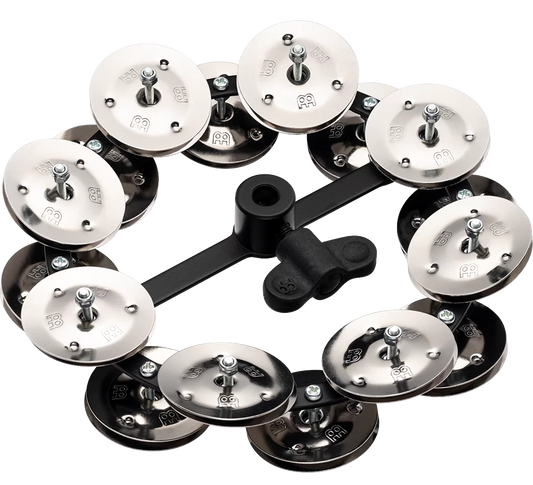 Meinl Percussion HTHH2BK Headliner Series Hihat Tambourine Dual Row Stainless Steel Jingles 5"