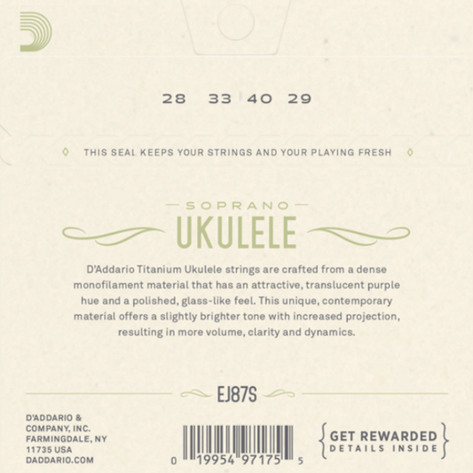 DAddario EJ87S Titanium Soprano Ukulele Strings