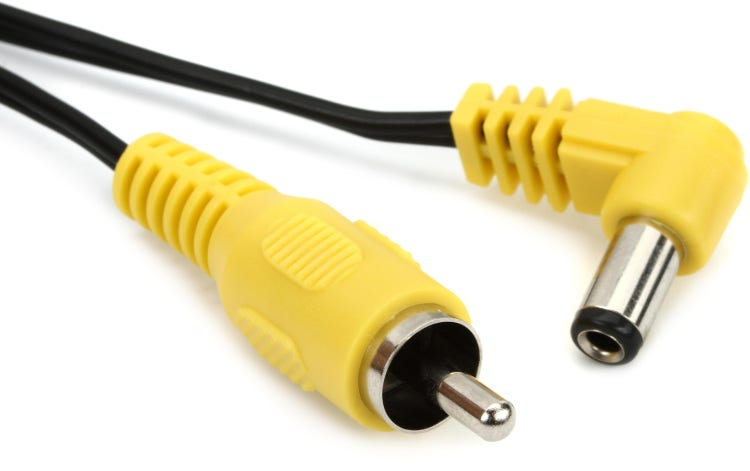 CIOKS 3050 Type 3 5,5/2,5mm Centre Negative DC Plug L Shape 50cm in Yellow