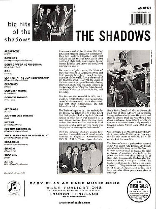 Big Hits Of The Shadows Easy Guitar