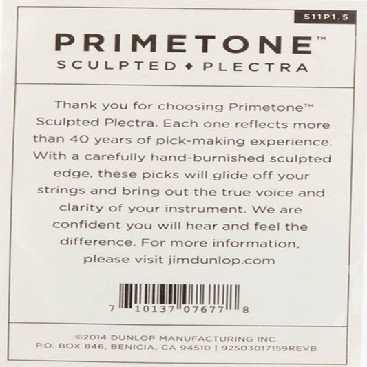 Jim Dunlop 1.5MM Primetone Standard Smooth Picks 3 Pack