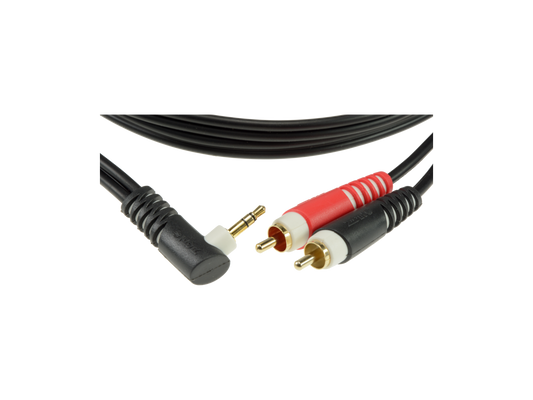 Klotz AY7A0300 3m Angled Y Cable TRS 3.5mm To 2xRCA