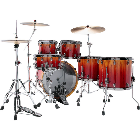 TAMA WBS52RZBBS-VBF Limited Edition Starclassic Walnut/Birch 5-Piece Shell Pack in Vermilion Bosse Fonce Fade