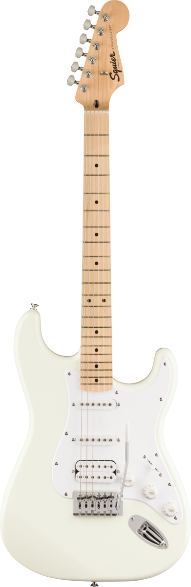 Squier FSR Squier Sonic Stratocaster HSS, Maple Fingerboard, White Pickguard in Arctic White