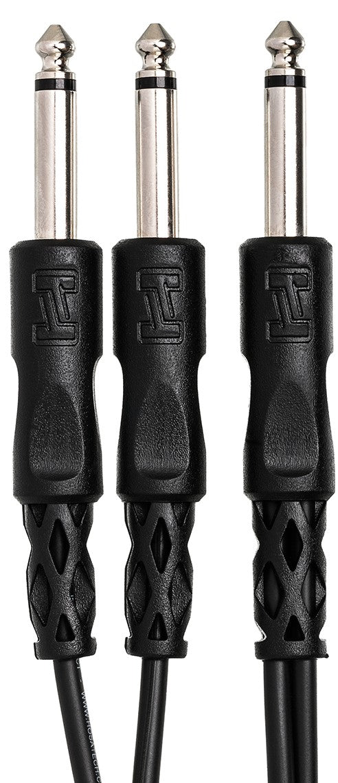 HOSA CYP105 Y Cable 1/4" TS to Dual 1/4" TS