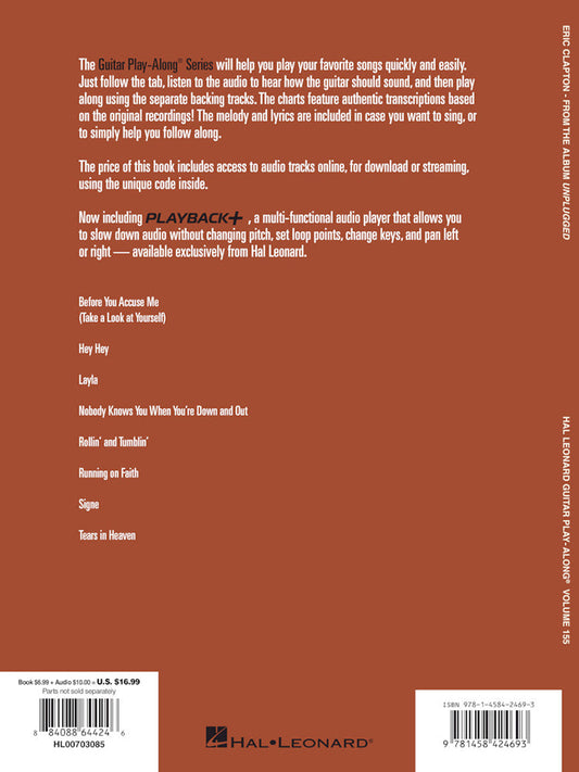 Eric Clapton From The Album Unplugged Guitar Playalong Volume 155 BK/OLA