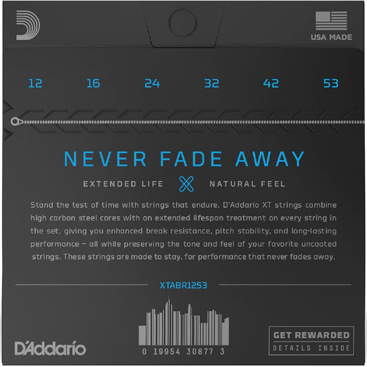 D'Addario XT 80/20 Bronze Acoustic Guitar Strings 12-53 Gauge