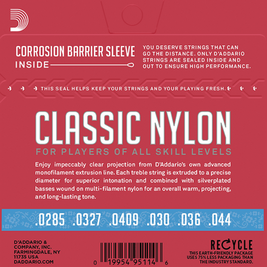 D'Addario EJ27H Student Nylon Classical Guitar Strings Hard Tension