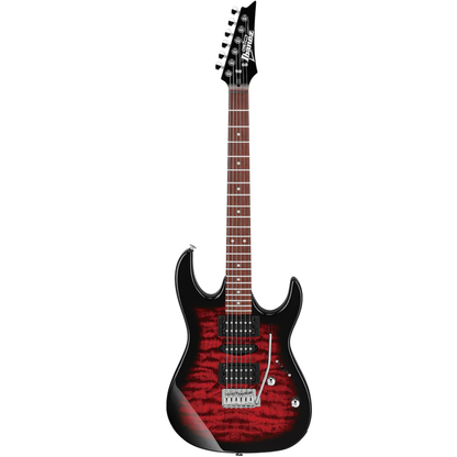 Ibanez Gio GRX70QA Electric Guitar in Transparent Red Burst