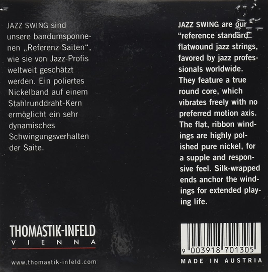 Thomastik Jazz Swing Flatwound Set Medium Light Electric Guitar Strings 12-50 Gauge