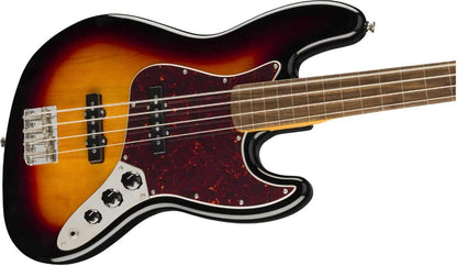Squier Classic Vibe 60s Fretless Jazz Bass, Indian Laurel Fingerboard  in 3 Colour Sunburst