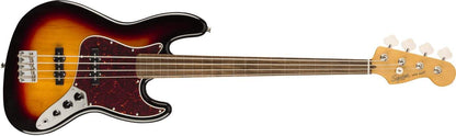Squier Classic Vibe 60s Fretless Jazz Bass, Indian Laurel Fingerboard  in 3 Colour Sunburst