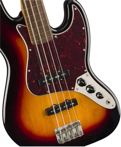 Squier Classic Vibe 60s Fretless Jazz Bass, Indian Laurel Fingerboard  in 3 Colour Sunburst