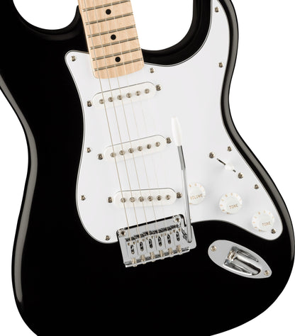 Squier Affinity Series Stratocaster, Maple Fingerboard, White Pickguard in Black