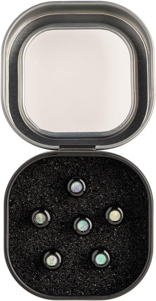 Martin Luxe LiquidMetal Bridge Pins in Gloss Black with Pearl