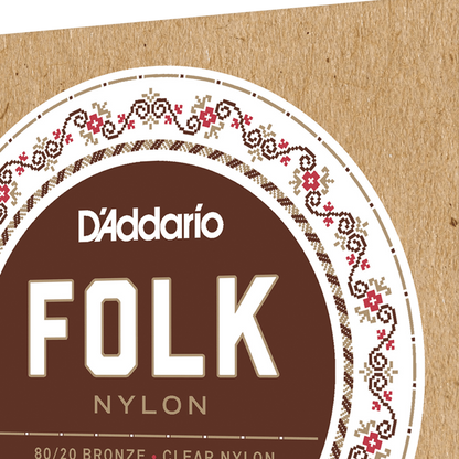 D'Addario EJ33 Folk Nylon 80/20 Bronze Ball End Classical Guitar Strings