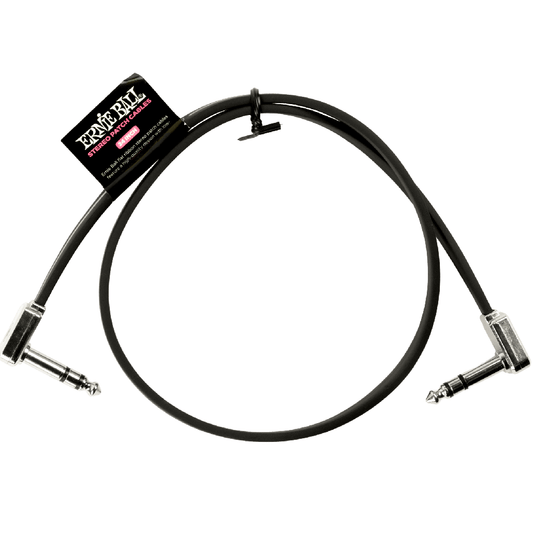 Ernie Ball 24" Flat Ribbon Stereo Patch Cable in Black