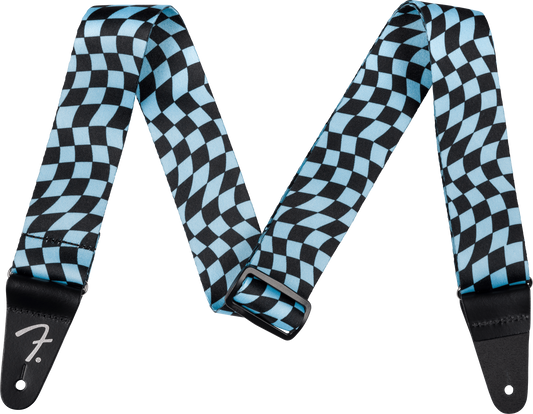 Fender Wavy Checkerboard Polyester Strap in Blue