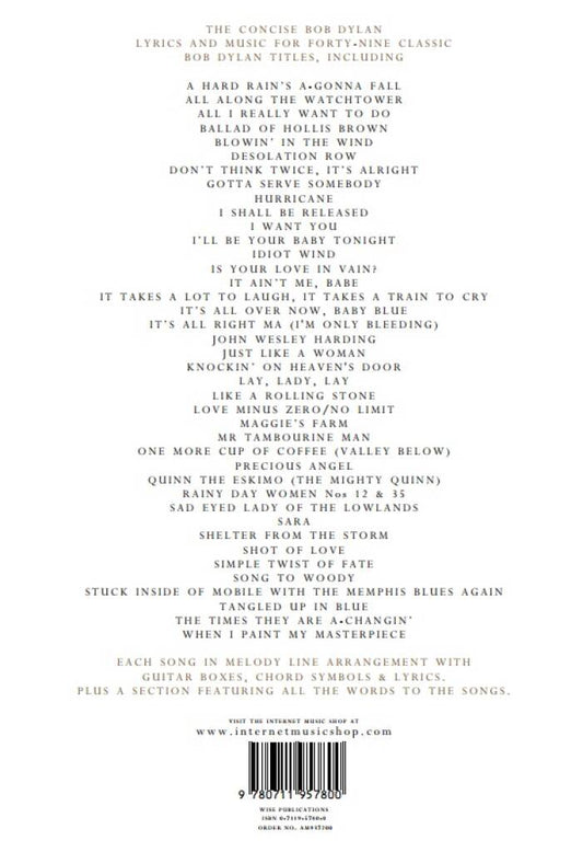 The Concise Bob Dylan Melody/Lyrics/Chords
