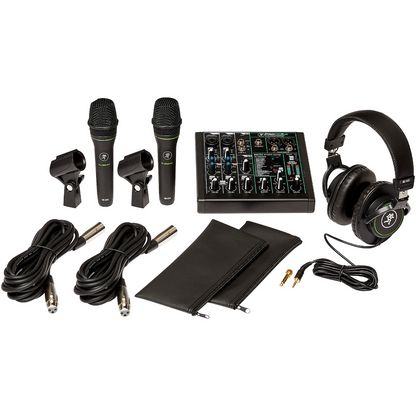 Mackie Performance Bundle With PROFX6V3 Effects Mixer With USB Two EM-89D Dynamic Mics and MC-100 Headphones