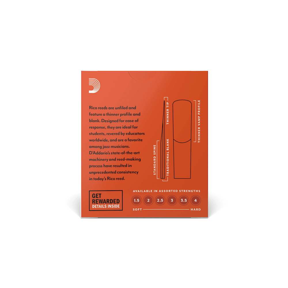 Rico By D'Addario Strength 3.5 10 Pack Alto Saxophone Reeds